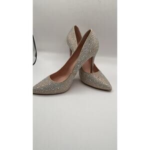 Rhinestone Pumps Pointed Toe High Heels WEDDING SHOES WOMEN Sz 11 ELIZABETH TANG